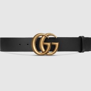 Double G emblem gold belt